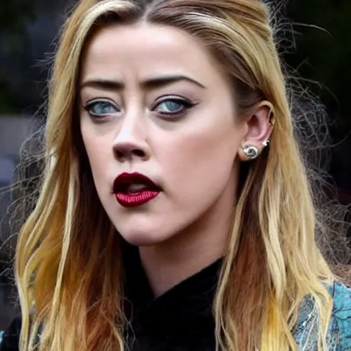 Image similar to a [ gourd ] carved shaped to look like ( amber heard ) face hybrid intercross