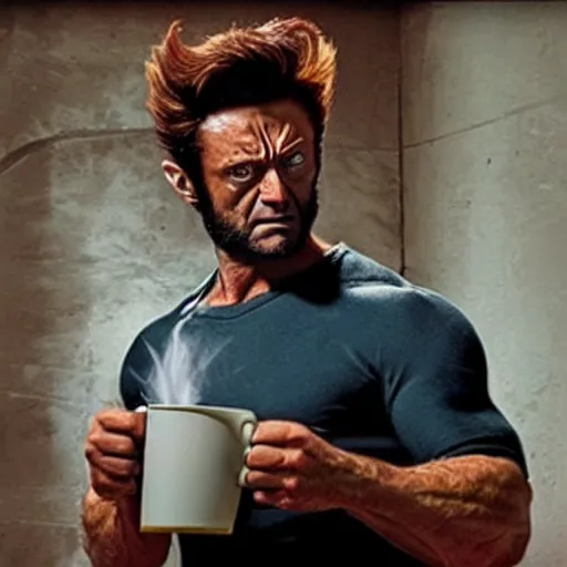Image similar to real photo of wolverine doing coffee late art hart