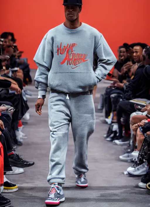 Image similar to hyperrealistic and heavy detailed air jordan runway show of homer simpson, leica sl 2 5 0 mm, vivid color, high quality, high textured, real life