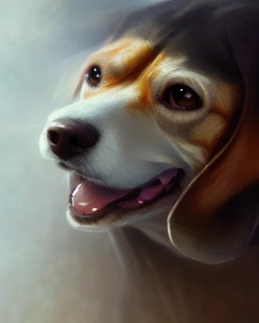 Prompt: cute beagle, sad expression, cinematic, stunning, adorable, detailed fur, digital painting, artstation, smooth, hard focus, illustration, art by jessica rossier and brian froud