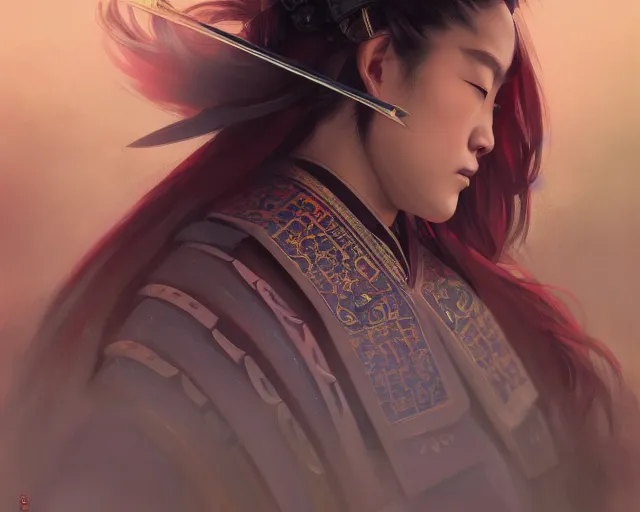 Prompt: photography of a japanese samurai, deep focus, d & d, fantasy, intricate, elegant, highly detailed, digital painting, artstation, concept art, matte, sharp focus, illustration, hearthstone, art by artgerm and greg rutkowski and alphonse mucha