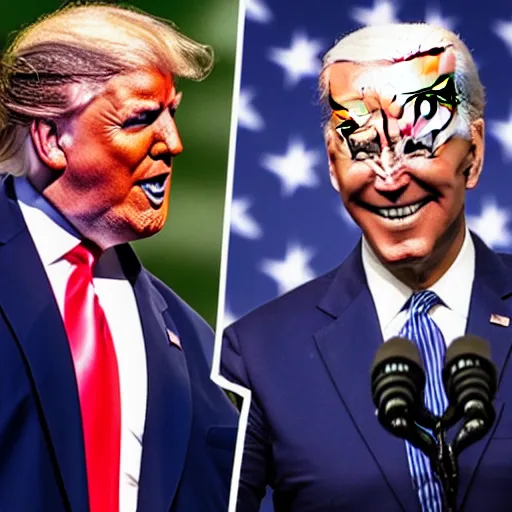 Image similar to trump vs biden boxing match