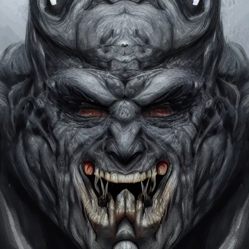 Image similar to face of a monster, digital art, trending on artstation