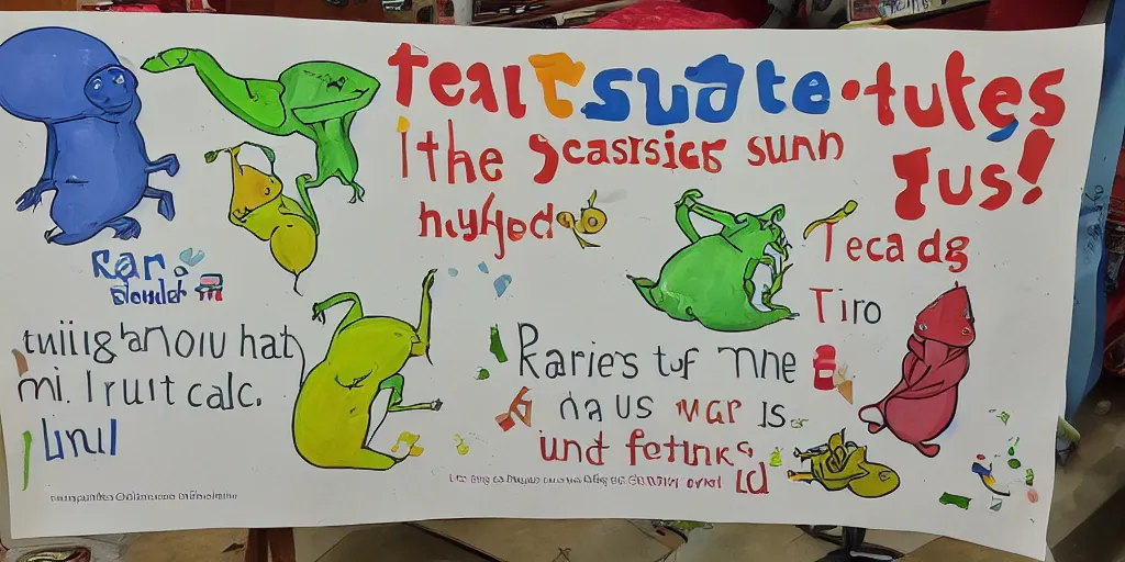 Image similar to a campaign poster for kindergardeners that reads SLUGS TASTE LIKE THE FUTURE!, concept art