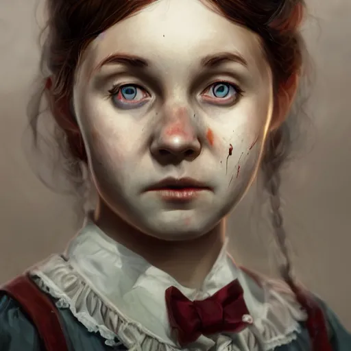 Image similar to young laura ingalls as a zombie, 7 days to die zombie, fine art, award winning, intricate, elegant, sharp focus, cinematic lighting, highly detailed, digital painting, 8 k concept art, art by guweiz and z. w. gu, masterpiece, trending on artstation, 8 k