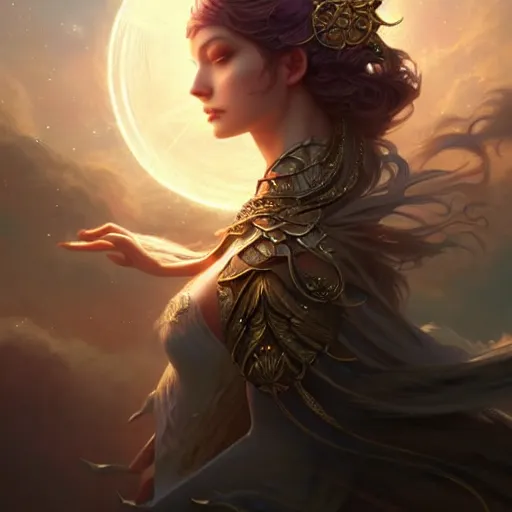 Image similar to star goddess, fine art, awesome fantasy book cover on pinterest, award winning, dark fantasy landscape, fantasy magic, intricate, elegant, sharp focus, cinematic lighting, highly detailed, digital painting, concept art, art by wlop and artgerm and greg rutkowski, masterpiece, trending on artstation, 8 k