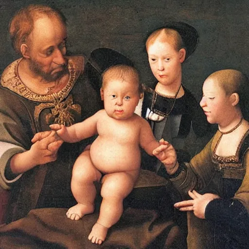 Prompt: Renaissance baby's who can't even