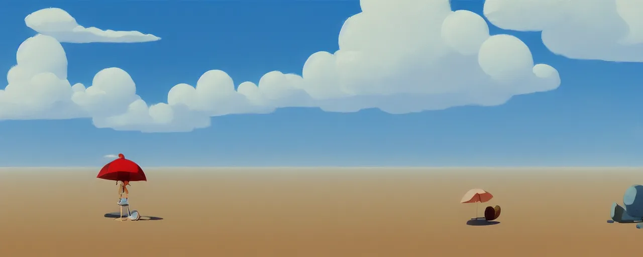 Image similar to goro fujita ilustration of a beach horizon with clouds, painting by goro fujita, sharp focus, highly detailed, artstation