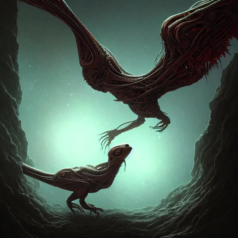 Prompt: epic professional digital art of alien birb, atmospheric lighting, painted, intricate, detailed, by leesha hannigan, wayne haag, reyna rochin, ignacio fernandez rios, mark ryden, iris van herpen, best on artstation, cgsociety, epic, stunning, gorgeous, much wow, cinematic, masterpiece