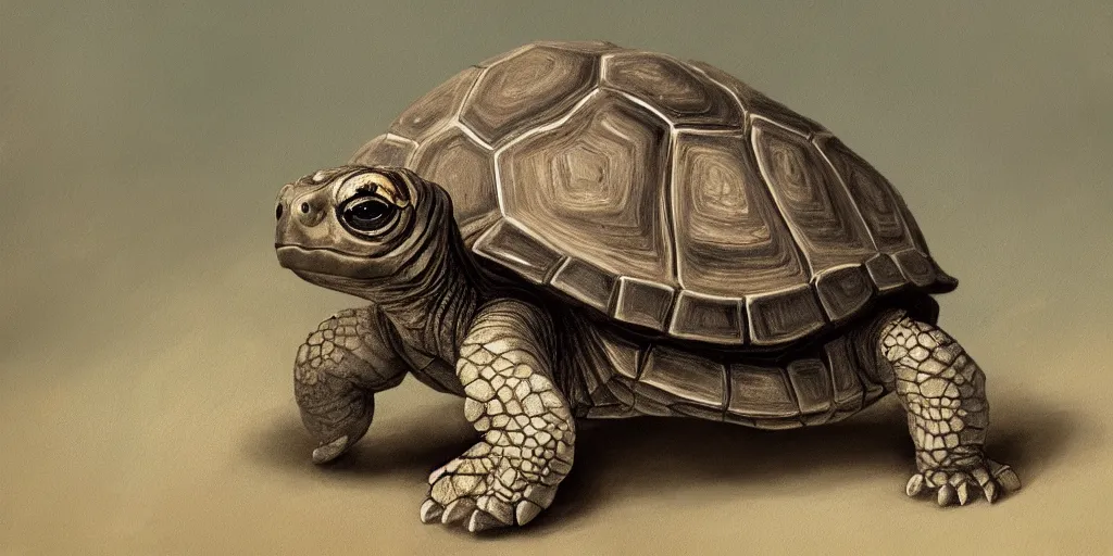 Realistic Drawing of a Turtle · Creative Fabrica