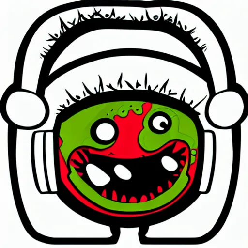 Image similar to Pop Wonder NFT - Alien Bog Friendly Monster Wearing Headphones, Sticker SVG Art