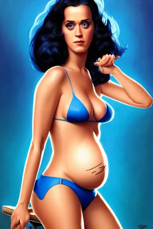 pregnant katy perry in a sports bra, realistic