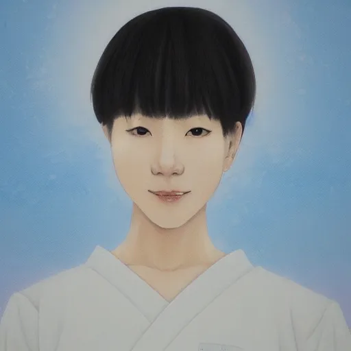 Image similar to a high detail portrait of 花譜 by makoto sinkai, by BUNBUN, in simple background, CLIP STADIO, mad painting