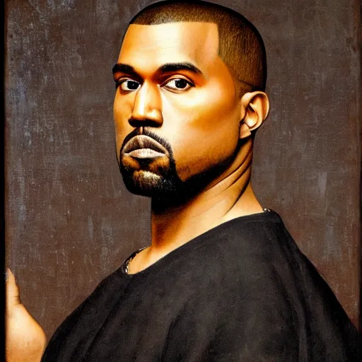 Image similar to A Renaissance portrait painting of Kanye West