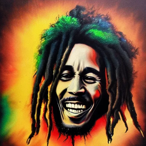 Image similar to Bob Marley, black velvet painting, deep colors, high details, photrealistic, trending on artstation, deviant art,