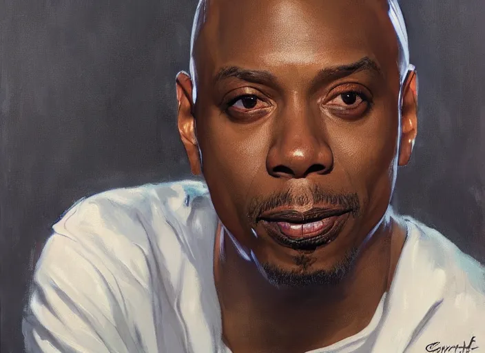 Image similar to a highly detailed beautiful portrait of dave chappelle by gregory manchess, james gurney, james jean