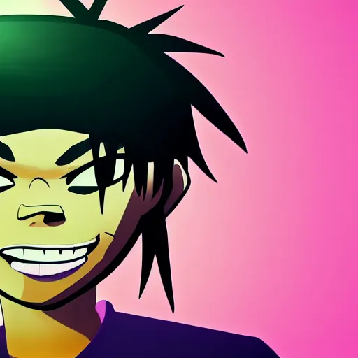 Prompt: a photograph of 2 d from gorillaz