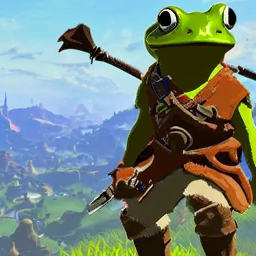 Image similar to a warrior frog in breath of the wild