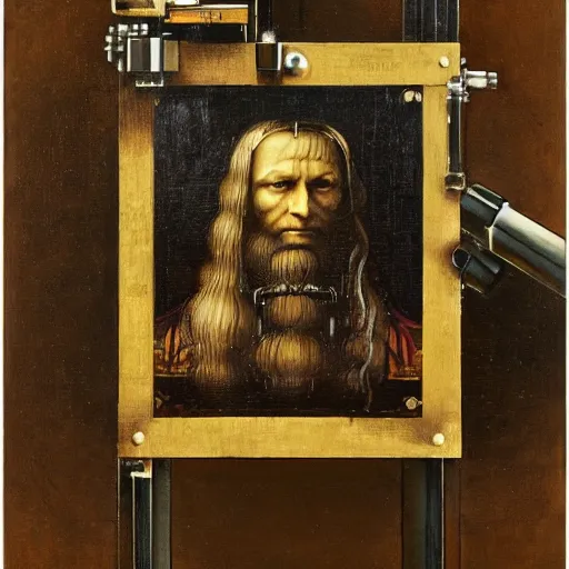 portrait of leonardo da vinci as a stempunk cyborg, | Stable Diffusion ...