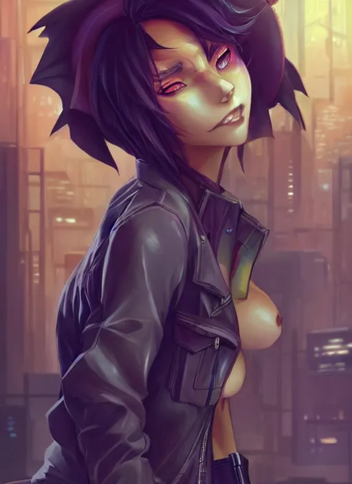 Prompt: beautiful portrait of a sexy female anthro coyote fursona wearing mechanic clothes in a cyberpunk industrial city. character design by charlie bowater, ross tran, artgerm, and makoto shinkai, detailed, inked, manga cover, anime.