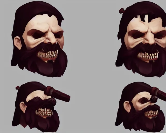 Prompt: sea of thieves character portrait concept art for a ghostly white bearded villain with snarling teeth, cgsociety, trending on artstation, rare ltd,