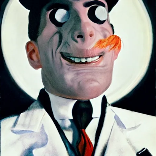 Image similar to pee wee herman as a droog from a clockwork orange. singing and dancing. concept art, matte, sharp focus, painting by frank frazetta, highly detailed, high quality, 8 k, soft lighting, realistic face, path traced