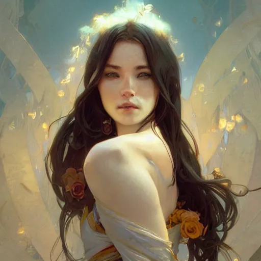 Image similar to how does it feel to fall in love, highly detailed, digital painting, cgsociety , concept art, sharp focus, illustration, art by artgerm and greg rutkowski and alphonse mucha