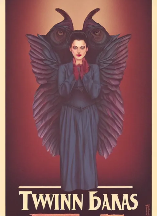 Image similar to twin peaks poster art, by michael whelan, rossetti bouguereau, artgerm, retro, nostalgic, old fashioned, dale cooper, kyle mclaughlin, large owl wings wrap around dale cooper