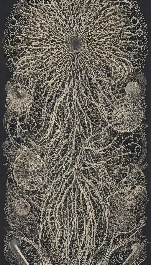 Image similar to techno artwork, by ernst haeckel