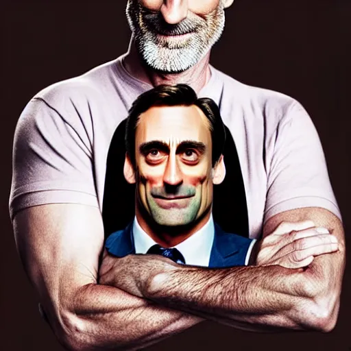 Image similar to uhd candid photo of ham with john hamm's face on it. correct face. photo by annie leibowitz.