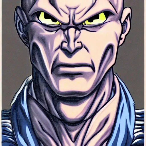 Image similar to portrait painting of voldemort, art by akira toriyama, 4 k, dragon ball artstyle, cel shaded, highly detailed, epic lighting