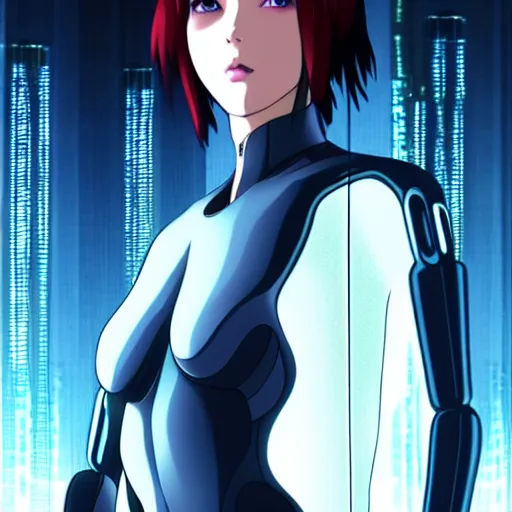 Prompt: « photorealistic, ghost in the shell, girl android, pretty, very detailed »