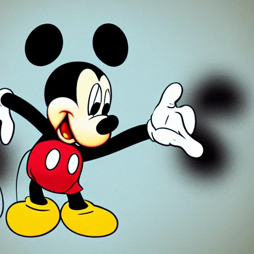 Prompt: mickey mouse the human, digital art