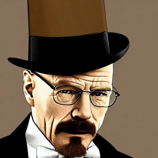 Image similar to Walter white with a top hat