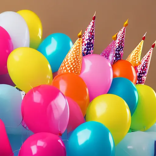 Prompt: birthday party with plenty of balloons