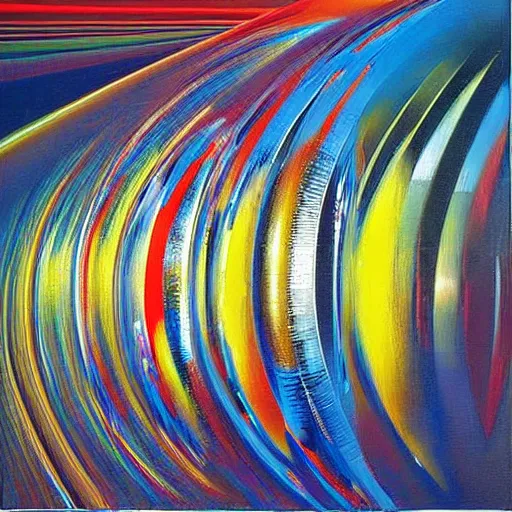 Image similar to abstract art representing momentum, oil painting by john berkey and gabriel dawe, masterwork