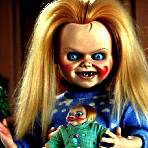 Image similar to Chucky the killer doll in an episode Full House