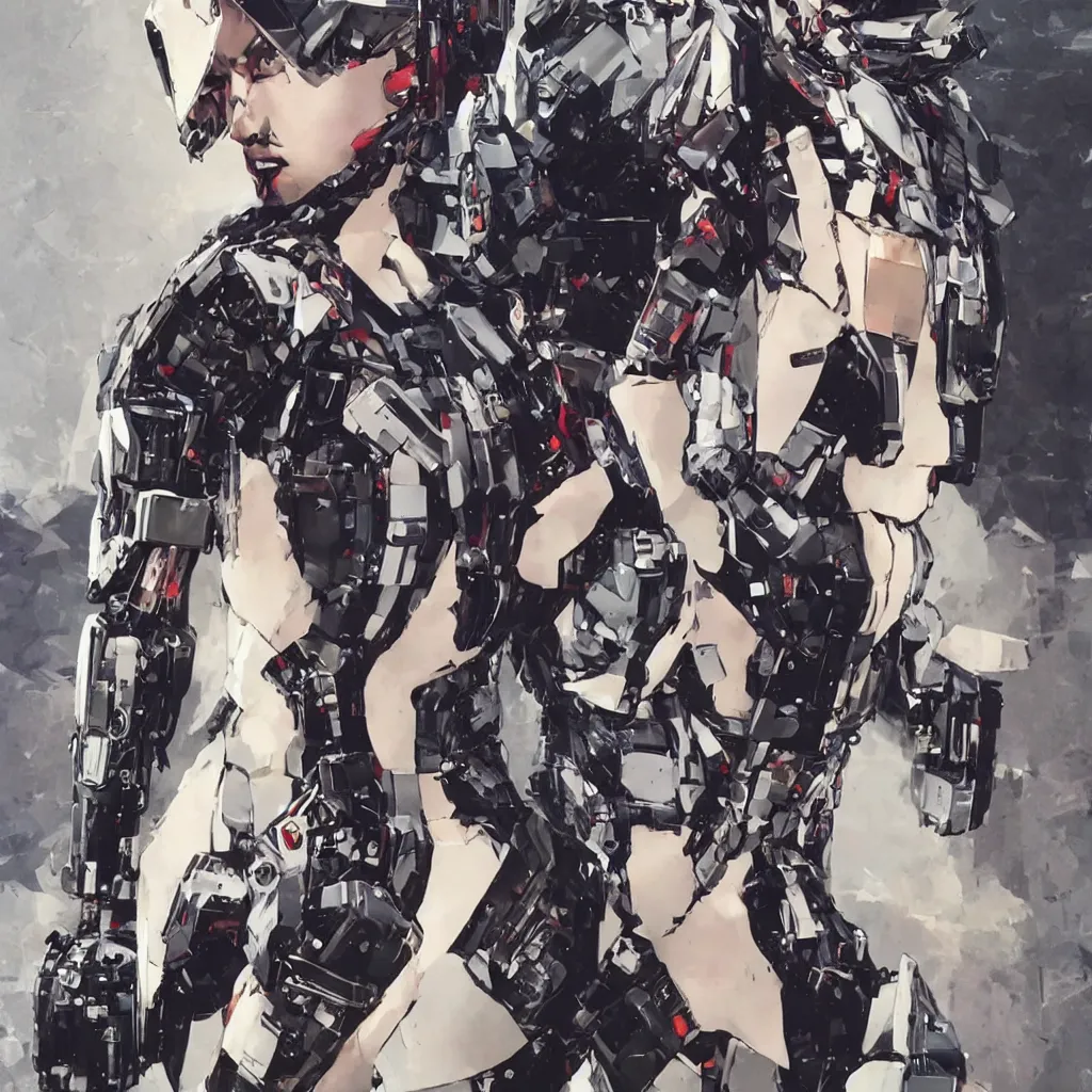 Prompt: a beautiful full body of a female robot. art by yoji shinkawa and sandra chevrier, trending on artstation, award - winning, perfect composition.