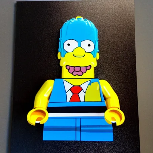 Image similar to Homer Simpson made out of LEGO