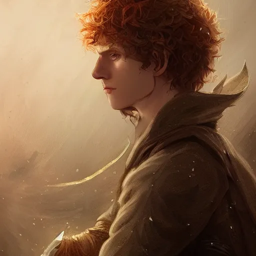 Prompt: Kvothe from Name of the Wind, intricate, elegant, highly detailed, digital painting, artstation, concept art, smooth, sharp focus, illustration, art by WlOP