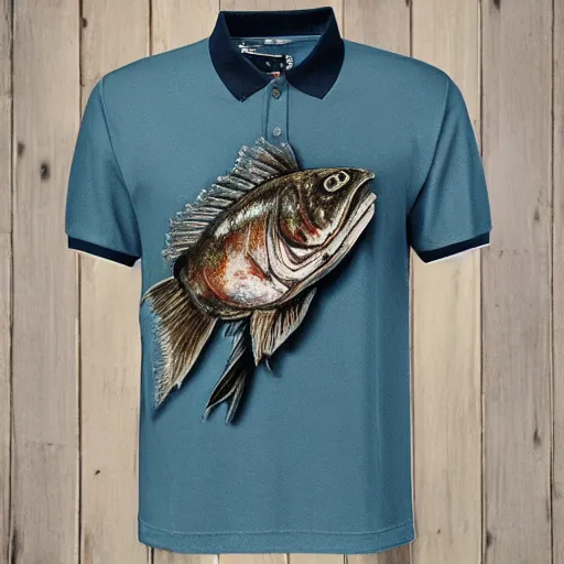 Prompt: urban elder golf cap distressed polo shirt youthful gleam in eyes displaying a freshly caught fish, giger, rockwell