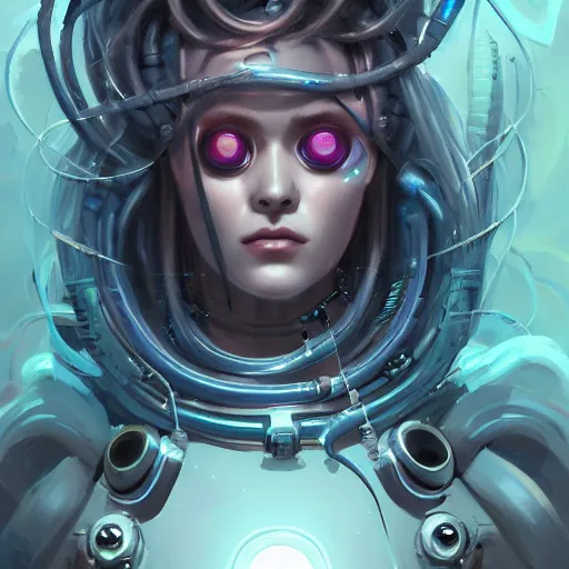 Image similar to a portrait of a beautiful cybernetic medusa, cyberpunk concept art by pete mohrbacher and wlop and artgerm and josan gonzales, digital art, highly detailed, intricate, sci-fi, sharp focus, Trending on Artstation HQ, deviantart, unreal engine 5, 4K UHD image