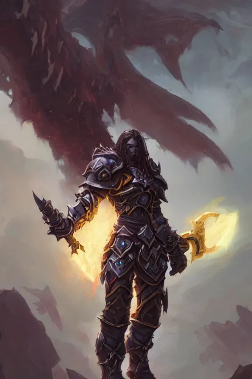 Prompt: world of warcraft paladin, by greg rutkowski, detailed