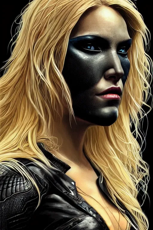 Prompt: Majestic and regal portrait of a female black canary, DC universe, Perfect face, beautiful, intricate, epic, elegant, menacing, fantasy, highly detailed, digital painting, hard focus, beautiful volumetric lighting, epic light, ultra detailed, by Leesha Hannigan, Ross Tran, Thierry Doizon, Kai Carpenter, Ignacio Fernández Ríos