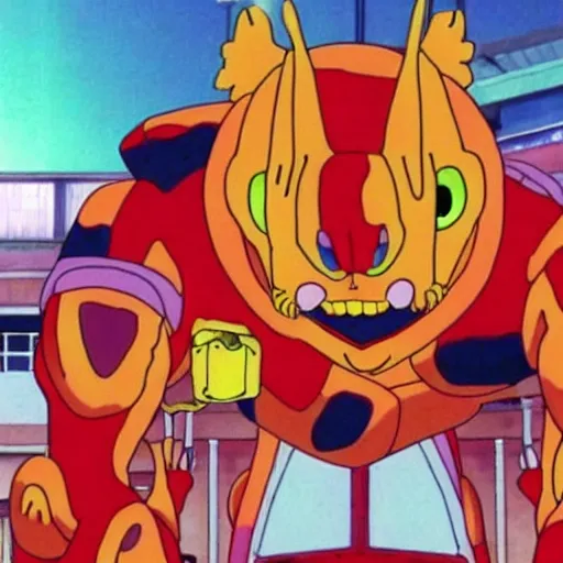 Image similar to garfield third impact in neon genesis evangelion, anime