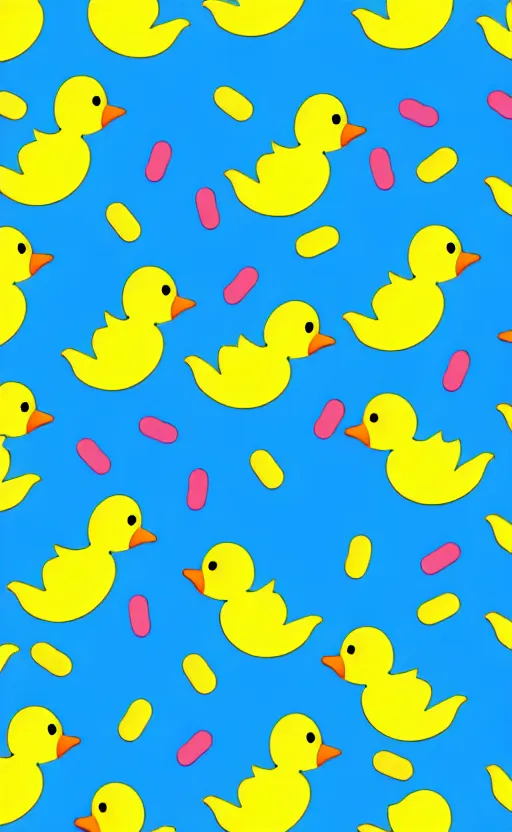 Prompt: rubber duckie pattern illustration