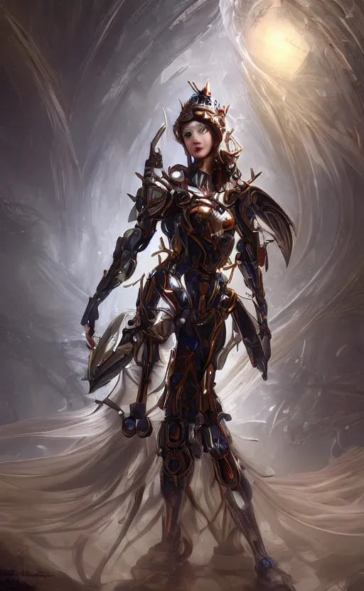 Prompt: Alluring Elf Princess knight, ((((Futuristic Cyborg goddes))). By Frank Lloyd Wright, by Rembrandt (1667), concept art, inrincate, sharp focus, digital painting, unreal engine, cgsociety, neoclassical, mech, robot, fractal flame, cinematic, overwatch skin, highly detailded