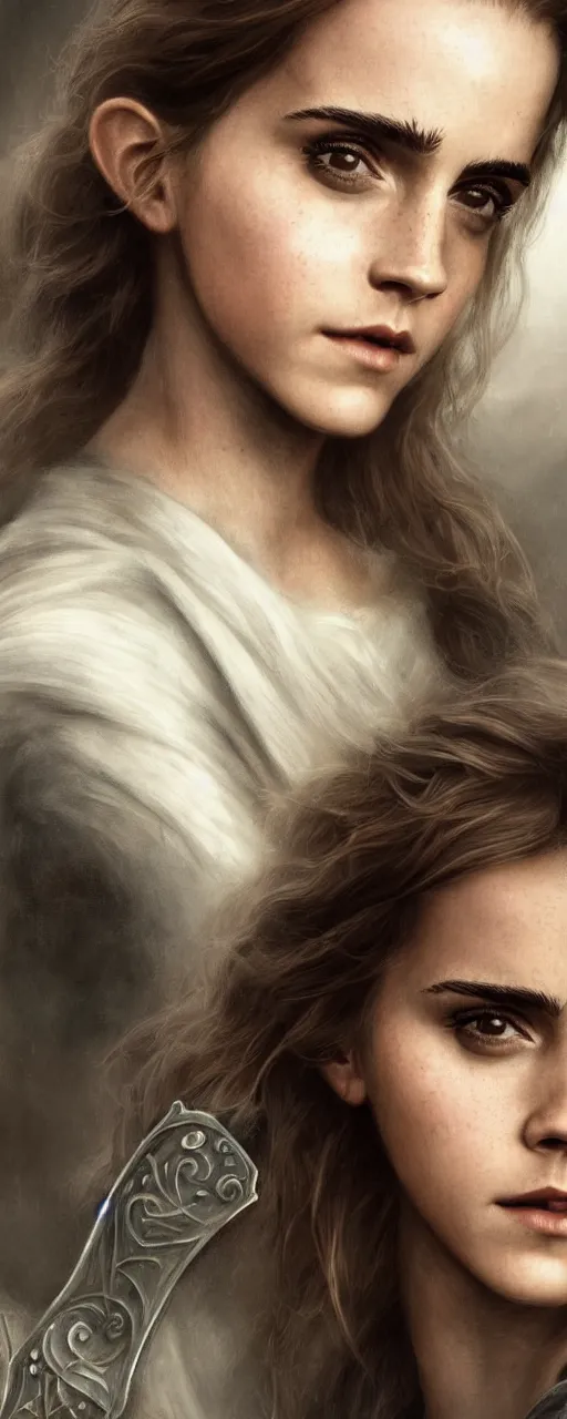 Prompt: photo photorealistic portrait closeup photograph of Emma Watson as Joan of Arc, long, hair, intricate, elegant, highly detailed, digital painting, artstation, concept art, sharp focus, illustration, art by and greg rutkowski and aleksi briclot and bouguereau detailed photograph intricate insanely detailed octane render, 8k artistic photography, photorealistic, Edward Steichen, Peter Lindbergh, Albert Watson