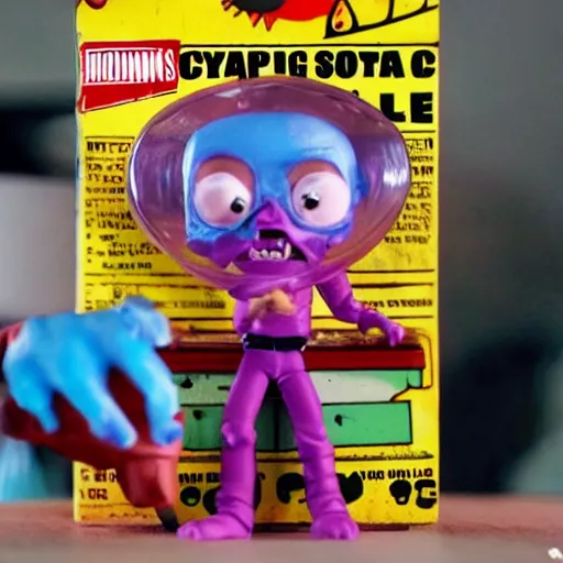 Prompt: cooking crystal meth, stop motion vinyl action figure, plastic, toy, butcher billy style