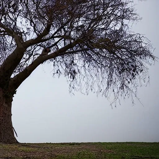 Prompt: a tree shaped like a man